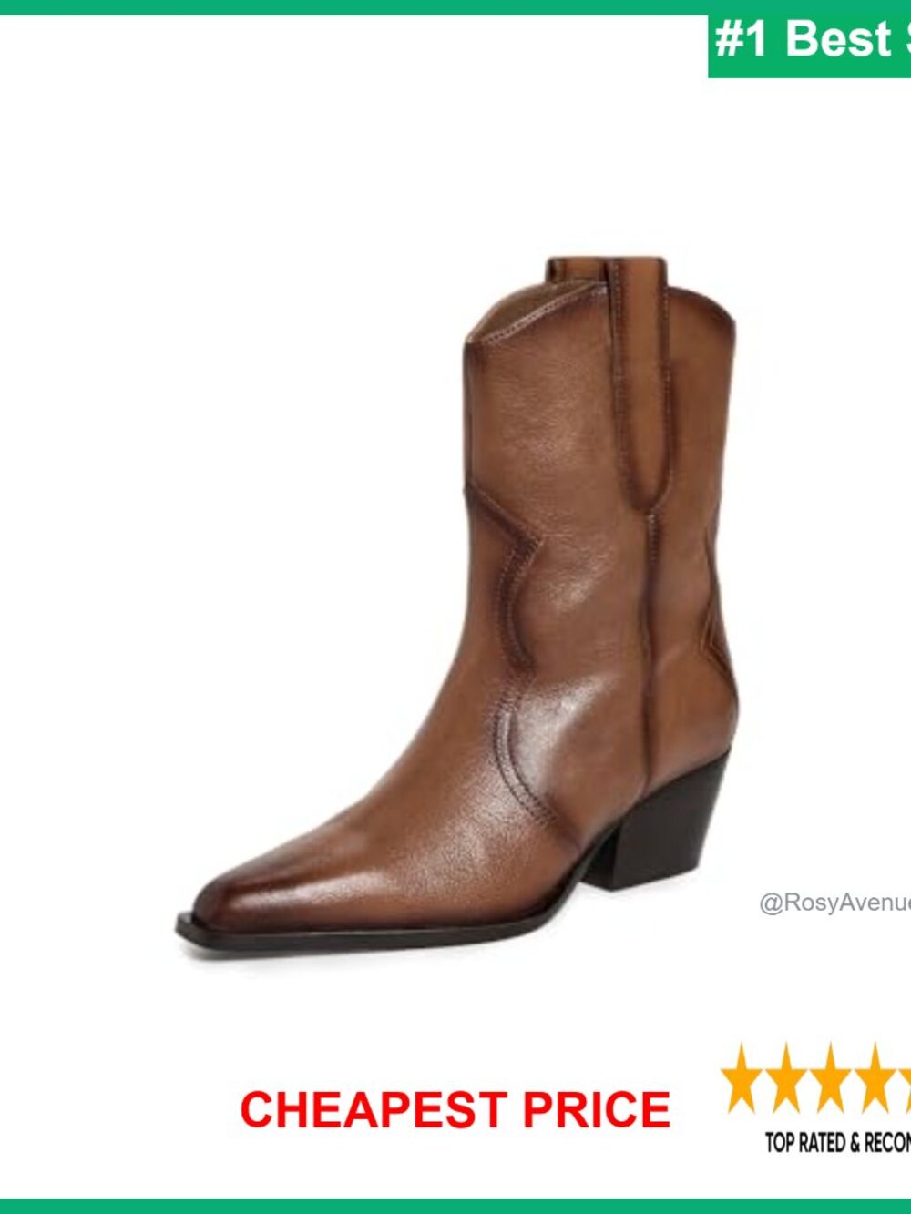 Free People Cat Nap Cowboy Boots Leather Western Mid-Calf